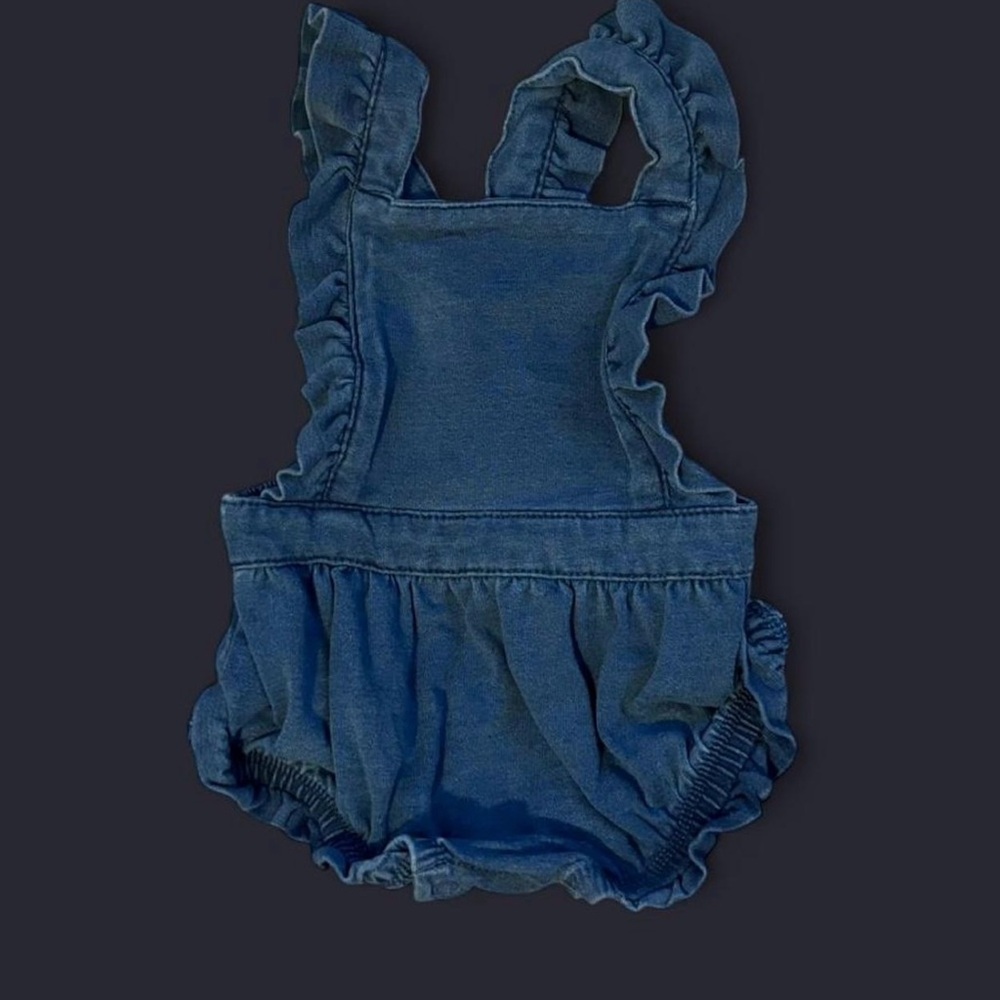 Cat & Jack Navy Ruffled Kids Romper